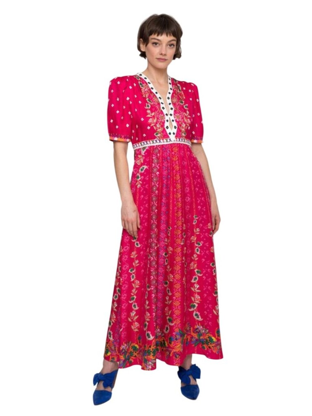 Saloni Tabitha Dress in Fuchsia Falls - Size 6